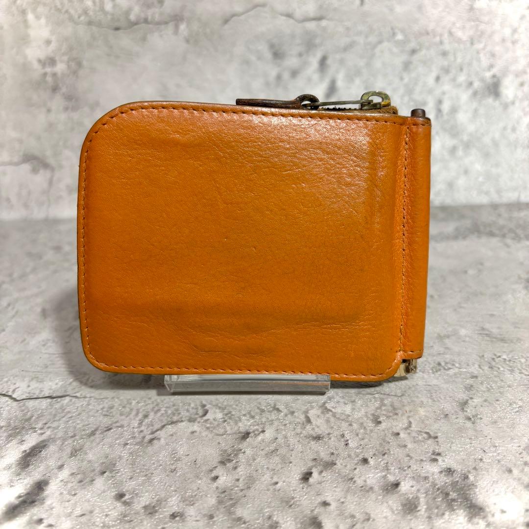 【マネークリップ！】イルビゾンテ ジップケース付 レザー 明茶 カード収納