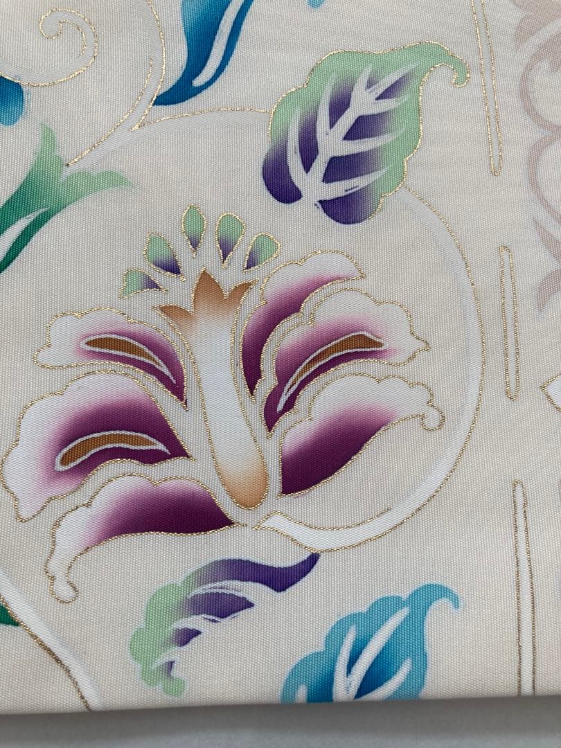 【超美品】【激安】【早い者勝ち】染め名古屋帯 花柄刺繍 雑誌掲載品