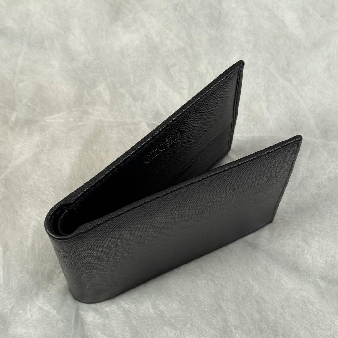⭐️未使用級⭐️　PRADA　サフィアーノトライアングル　二つ折り財布　ブラック