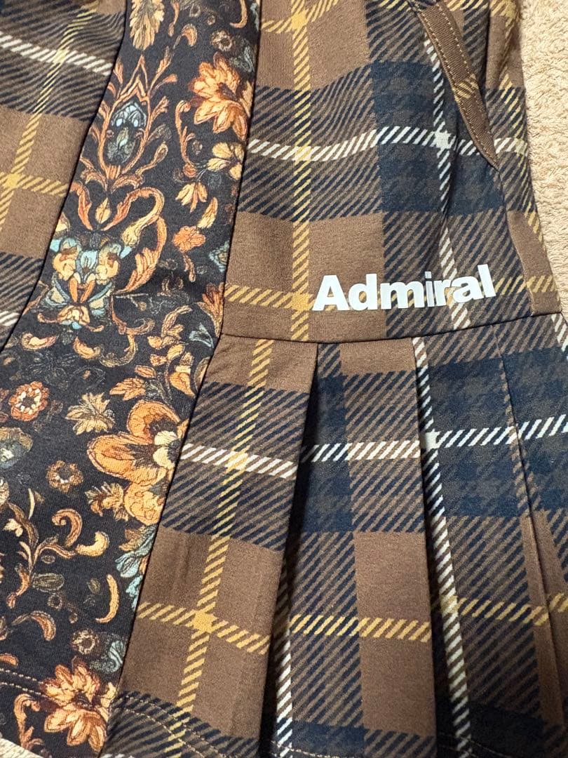 【新品•未使用】アドミラル　スコート　花柄xチェック　L