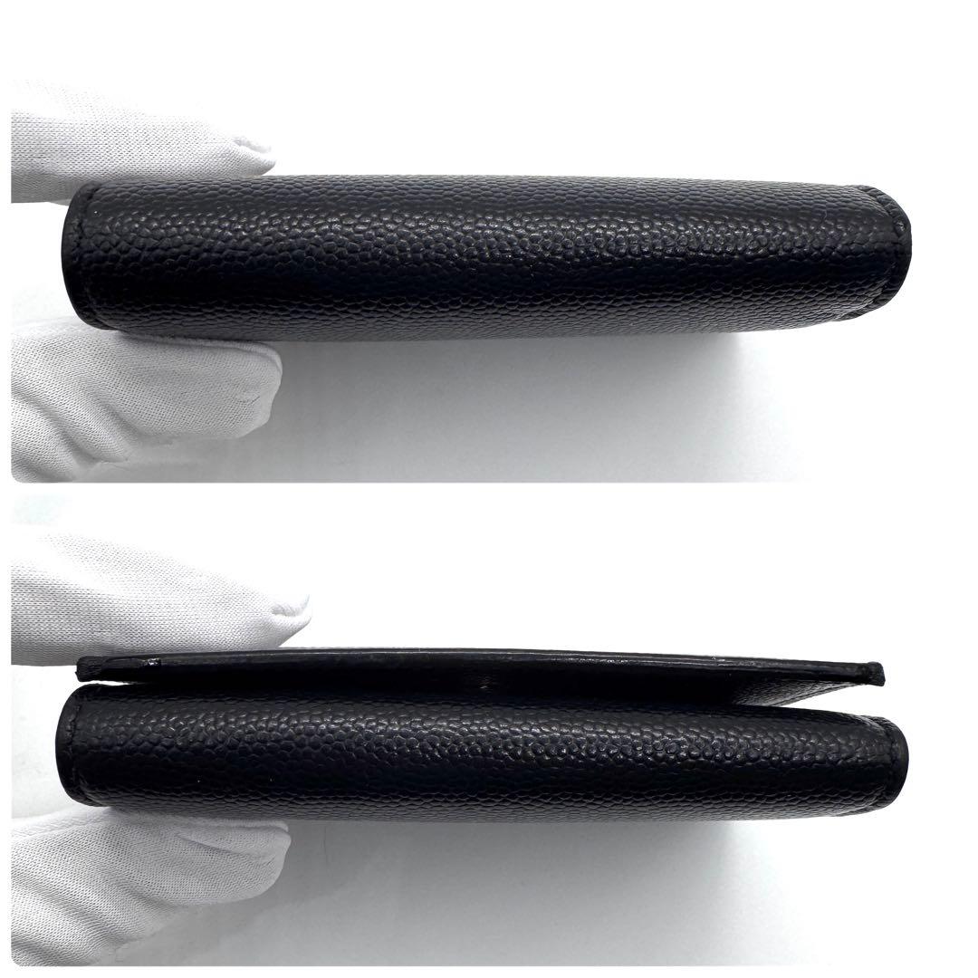 美品✨サンローラン　6連　キーケース　キーリング　キャビアスキン　YSL　黒