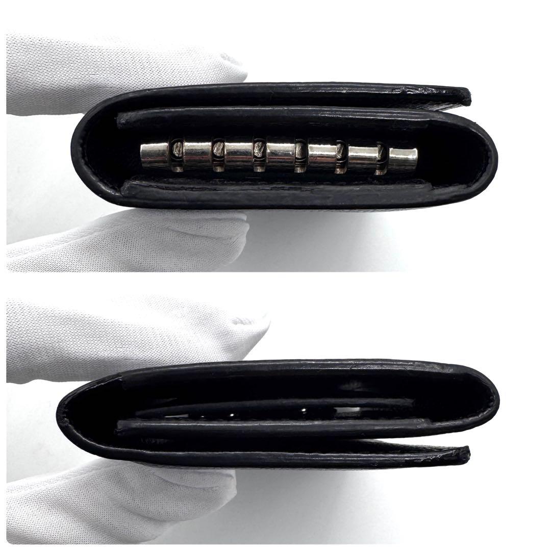 美品✨サンローラン　6連　キーケース　キーリング　キャビアスキン　YSL　黒