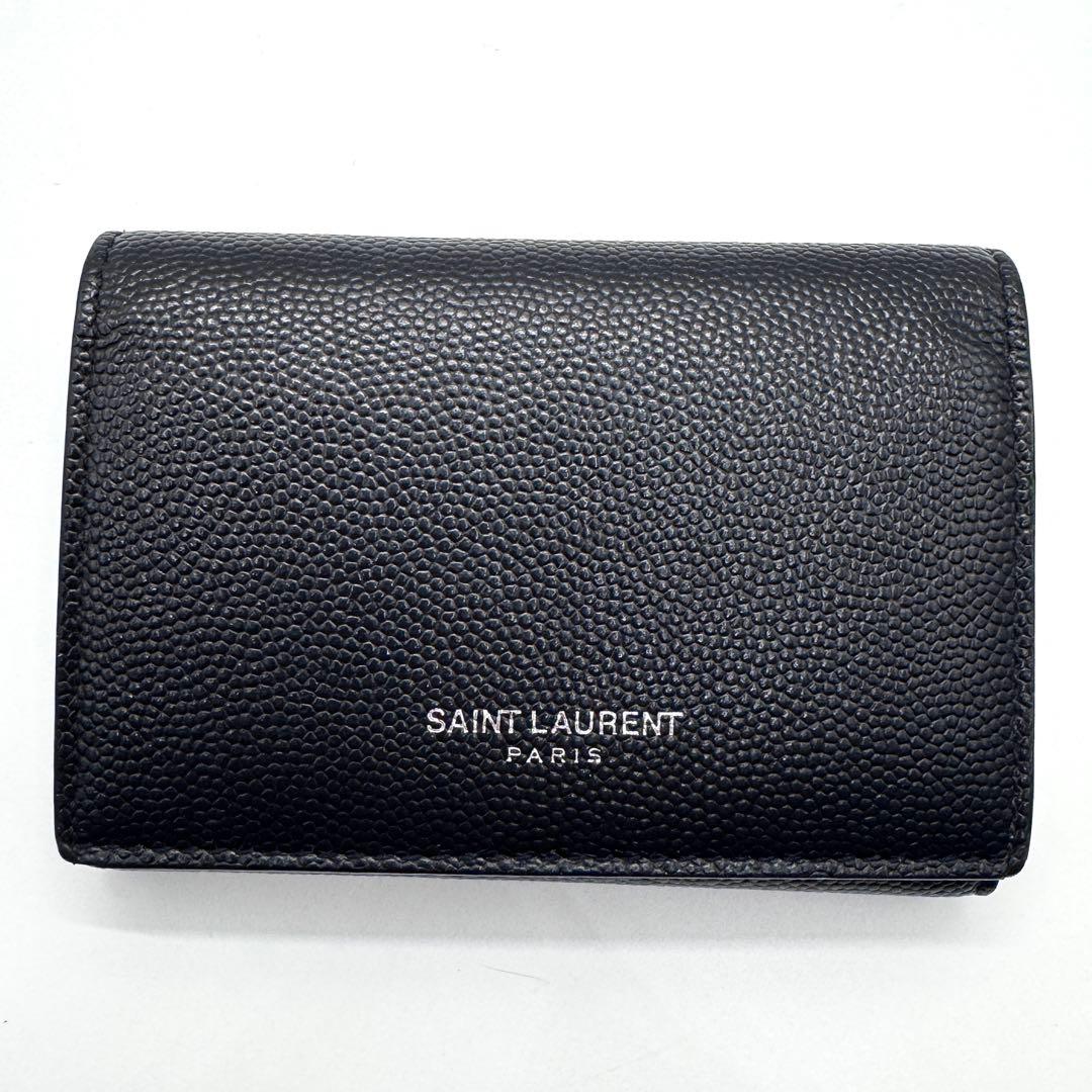 美品✨サンローラン　6連　キーケース　キーリング　キャビアスキン　YSL　黒