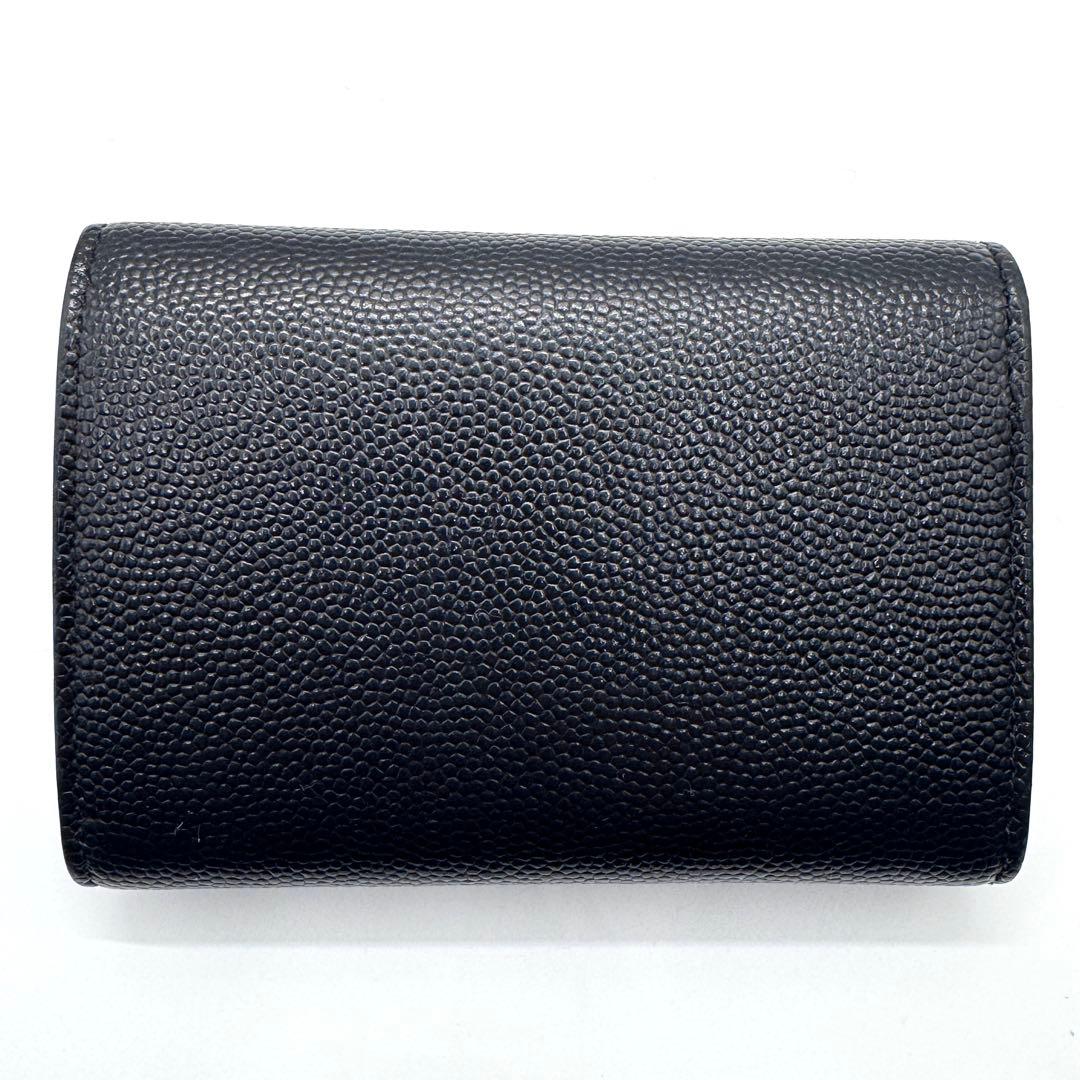 美品✨サンローラン　6連　キーケース　キーリング　キャビアスキン　YSL　黒