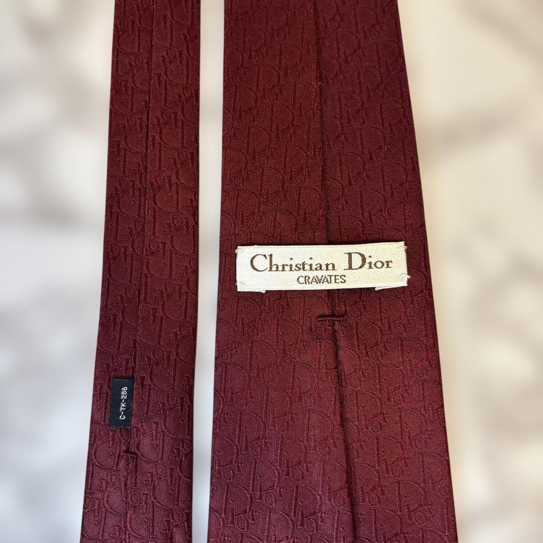 【極美品✨】Dior ネクタイ　オブリーク柄　レッド　赤　トロッター柄