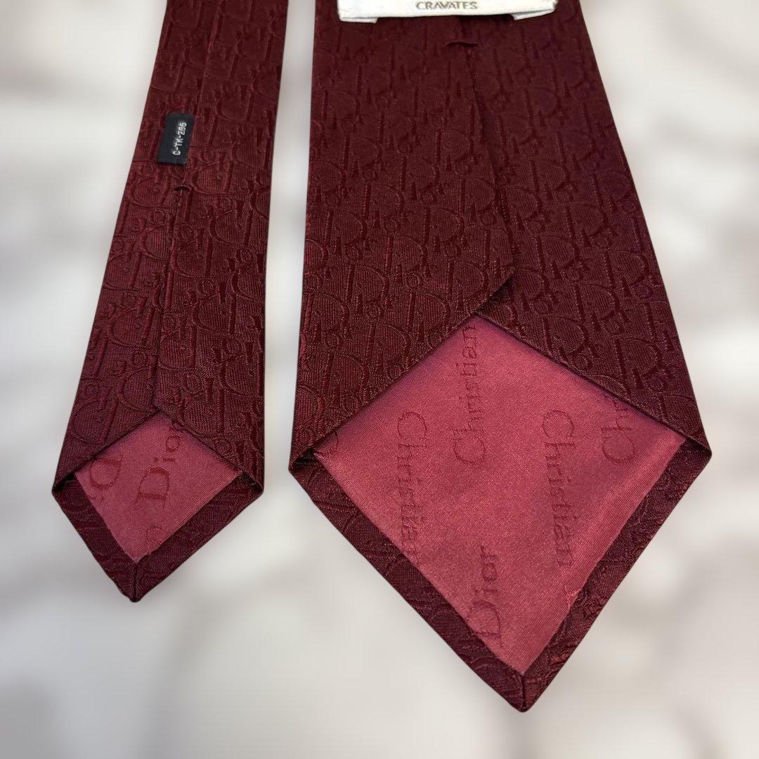 【極美品✨】Dior ネクタイ　オブリーク柄　レッド　赤　トロッター柄