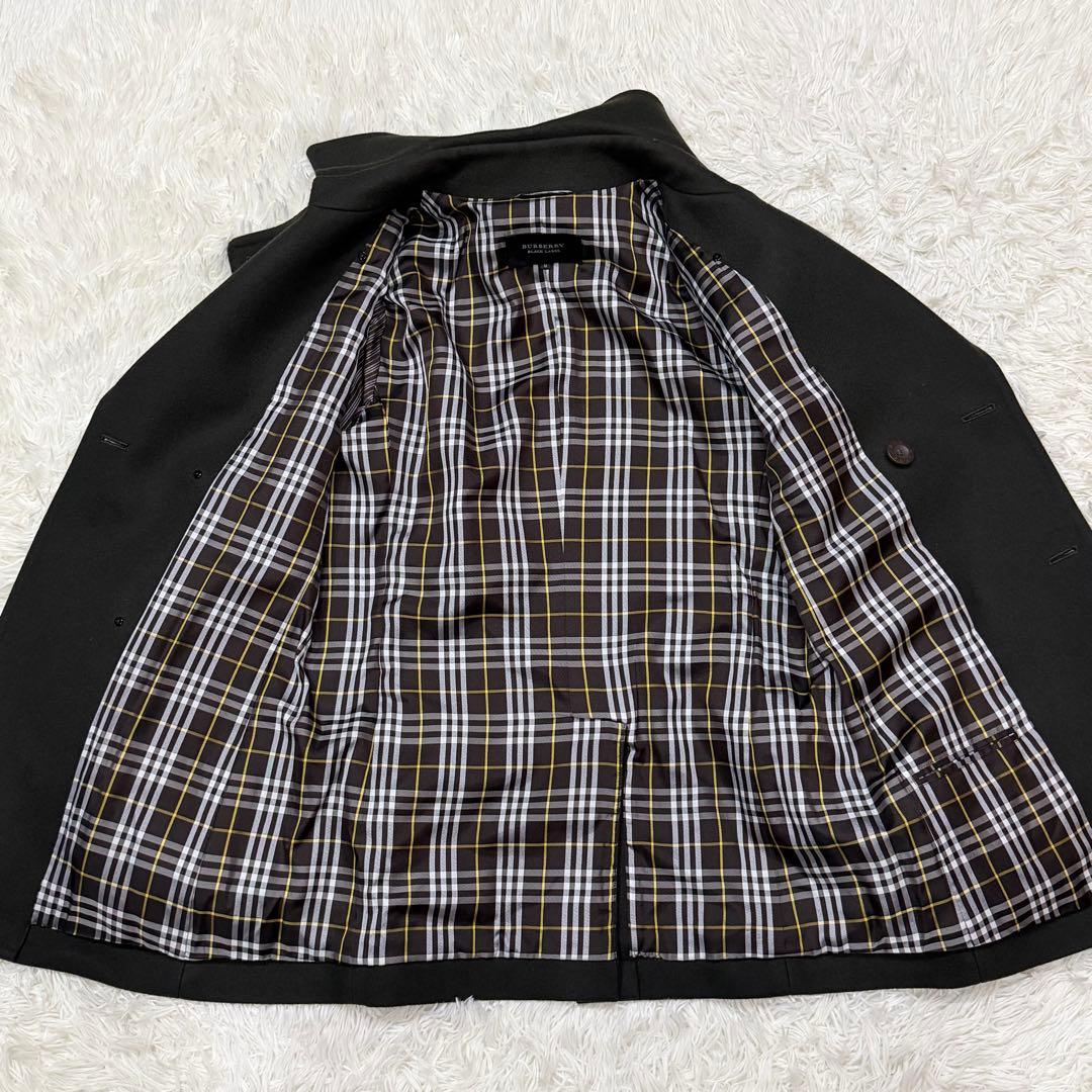 1711　美品　バーバリーブラックレーベル　ウールコート　M　ピーコート