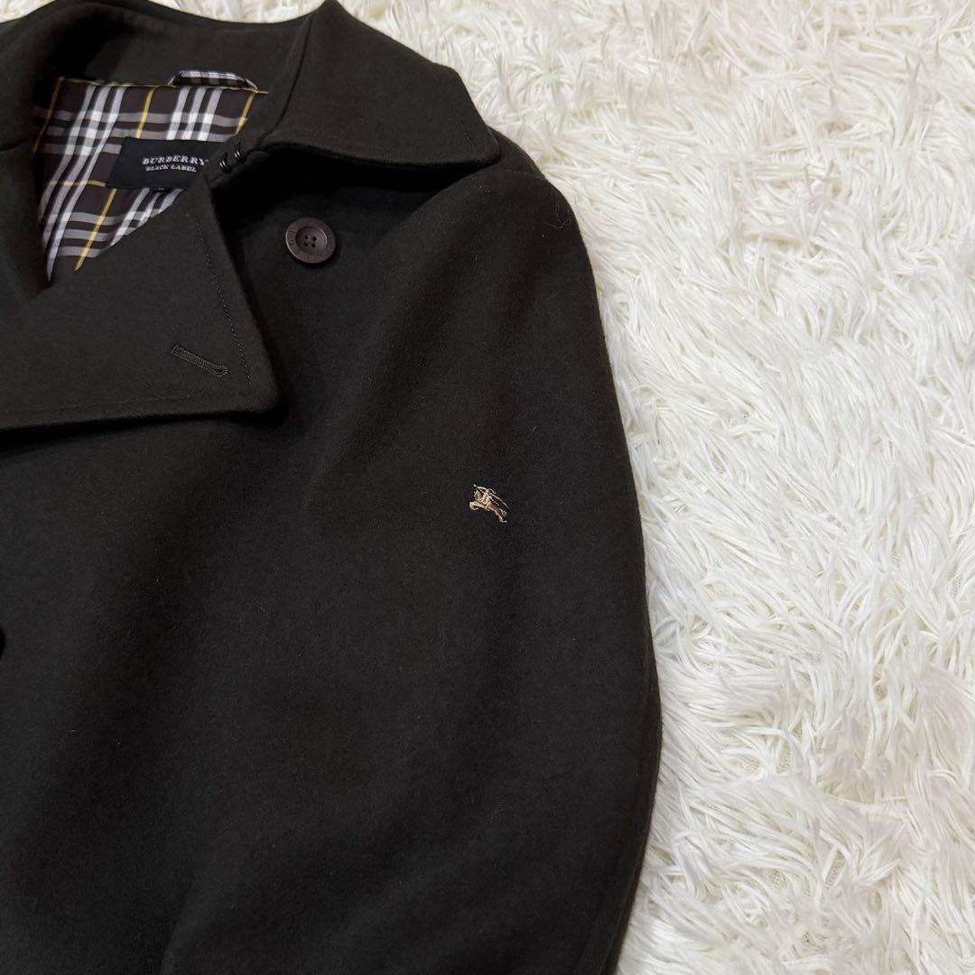 1711　美品　バーバリーブラックレーベル　ウールコート　M　ピーコート