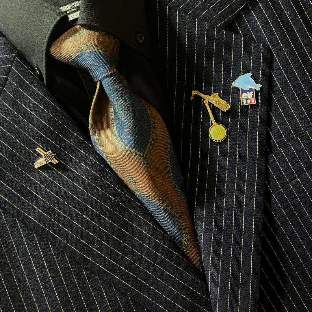 極美品✨超豪華５点セット✨DUNHILL英国製生地スーツ＋DIORネクタイ他　L