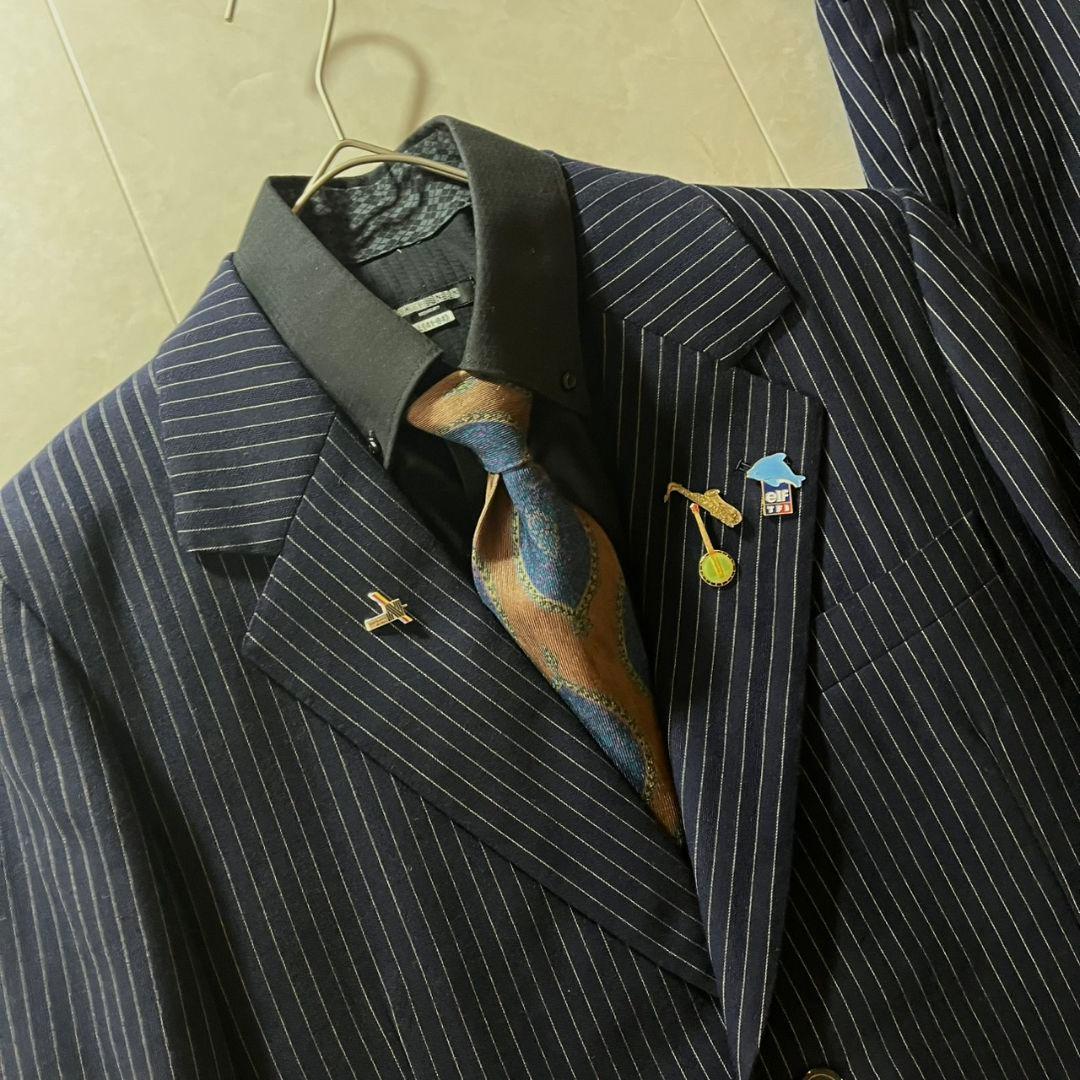 極美品✨超豪華５点セット✨DUNHILL英国製生地スーツ＋DIORネクタイ他　L