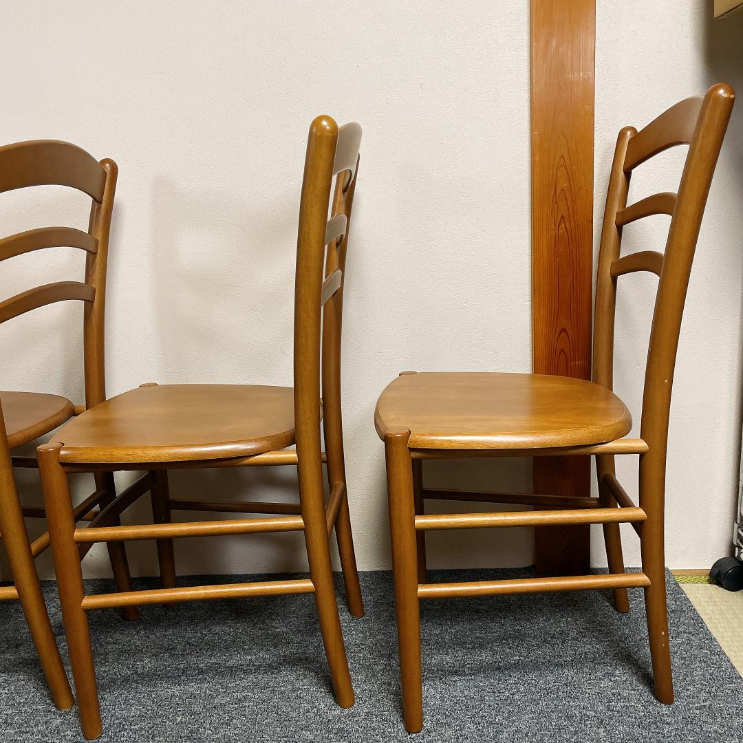 美品　高品質　ブナ材　ダイニングチェア 4脚セット