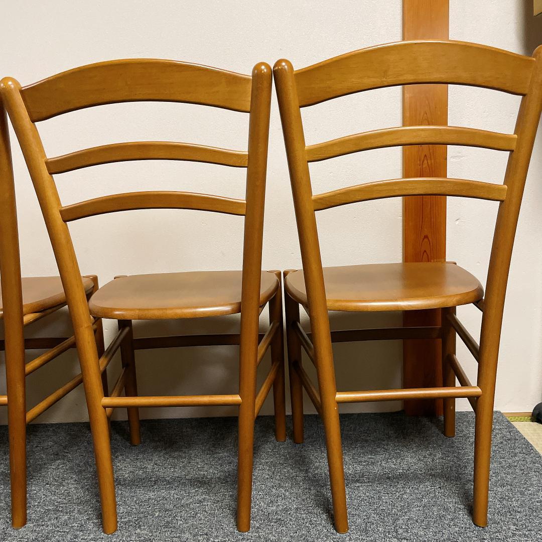 美品　高品質　ブナ材　ダイニングチェア 4脚セット