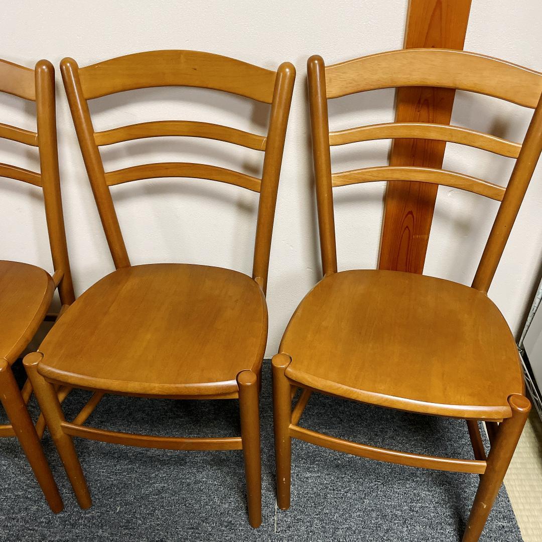 美品　高品質　ブナ材　ダイニングチェア 4脚セット