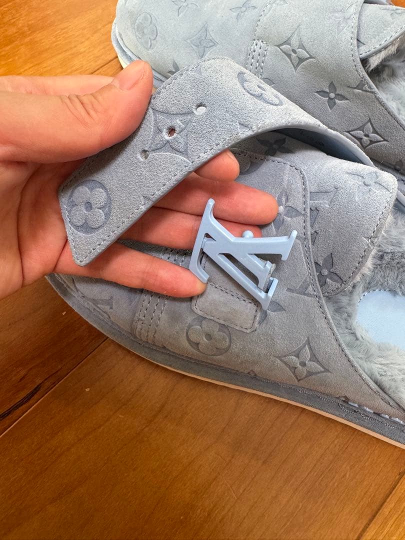 LV ロゴ付き スエードサンダルライトブルー8#