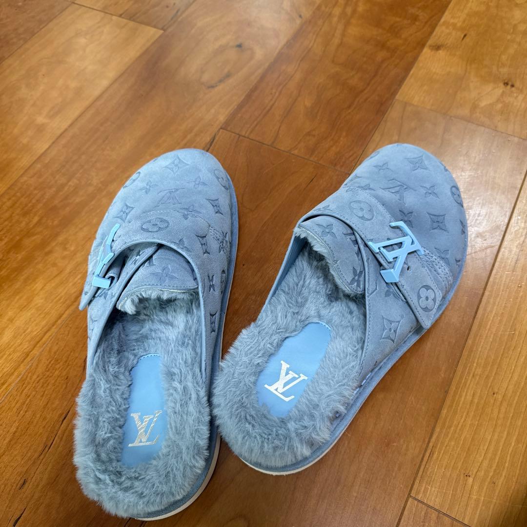 LV ロゴ付き スエードサンダルライトブルー8#