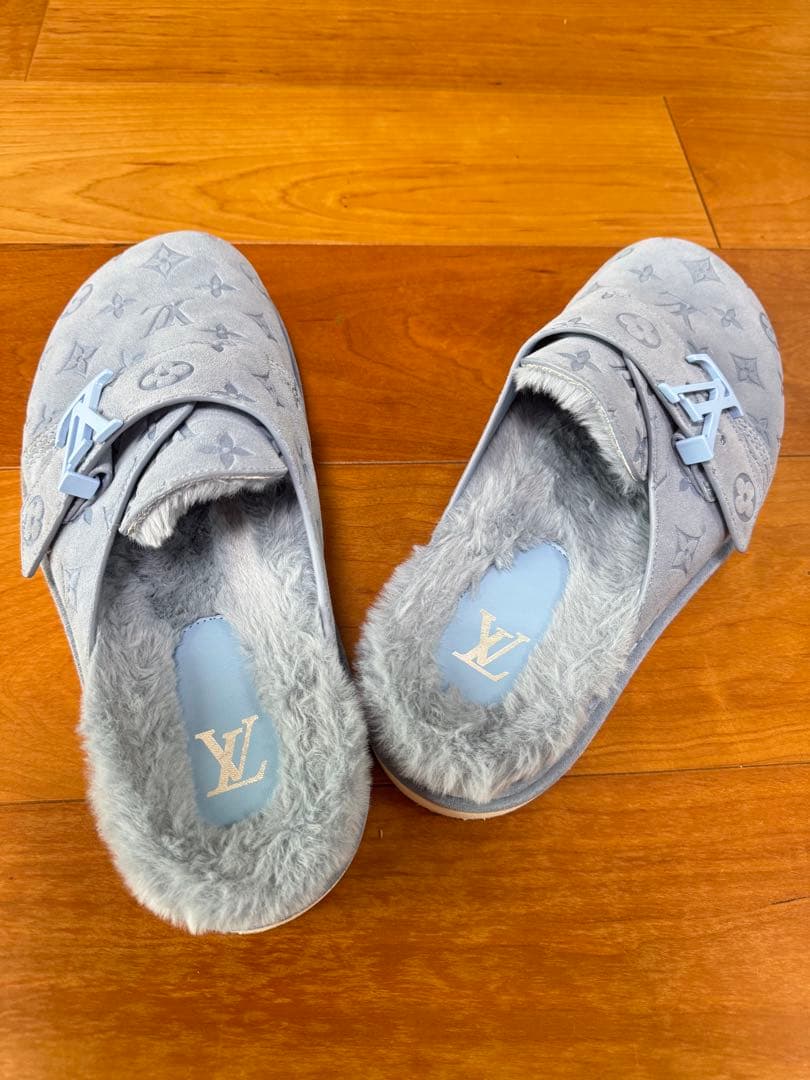 LV ロゴ付き スエードサンダルライトブルー8#