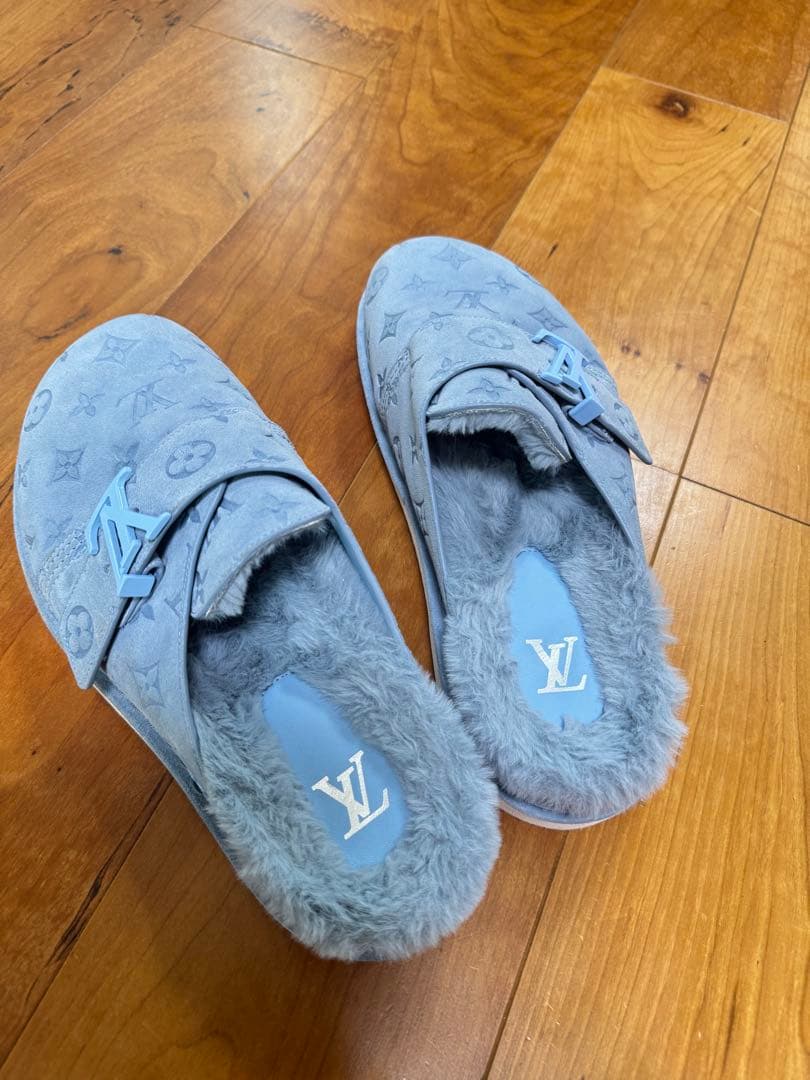 LV ロゴ付き スエードサンダルライトブルー8#