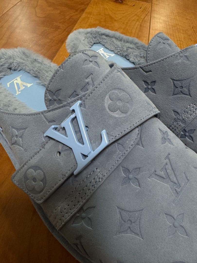 LV ロゴ付き スエードサンダルライトブルー8#