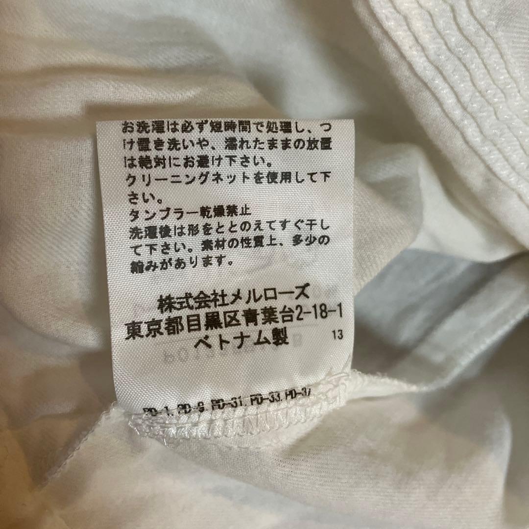 ピンクハウス　チュニック　ブラウス　ホワイト　ピンタック　レースフリル　長袖