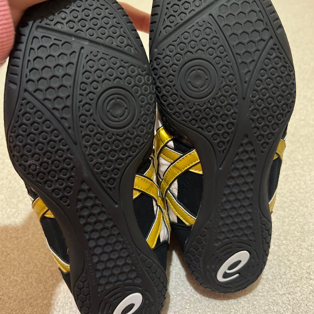 特注 アシックス asics レスリング ボクシングシューズ ホワイトゴールド