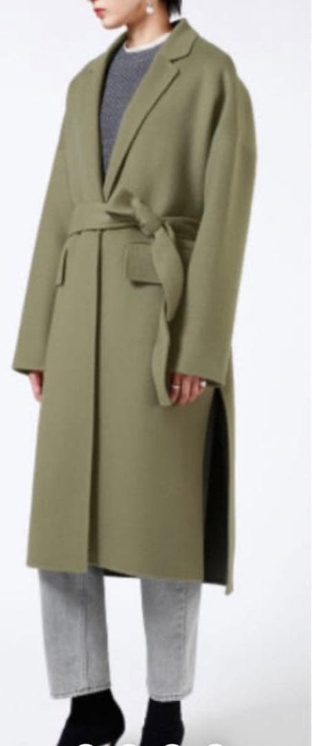 【美品】STUNNING LURE ベルト付ウールリバーコートカーキ