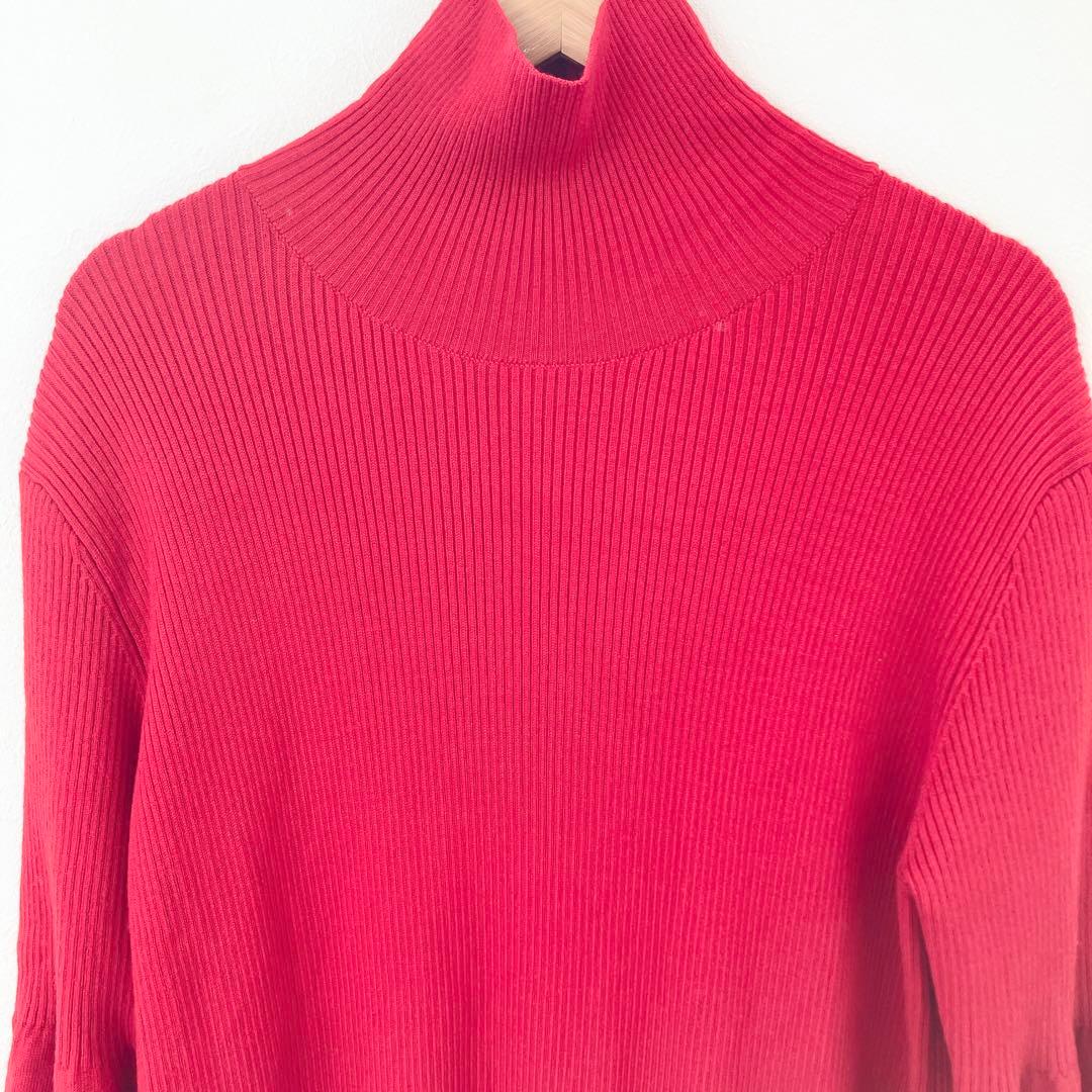 IENA エクストラファインメリノティアードドレス　赤　定価33000円