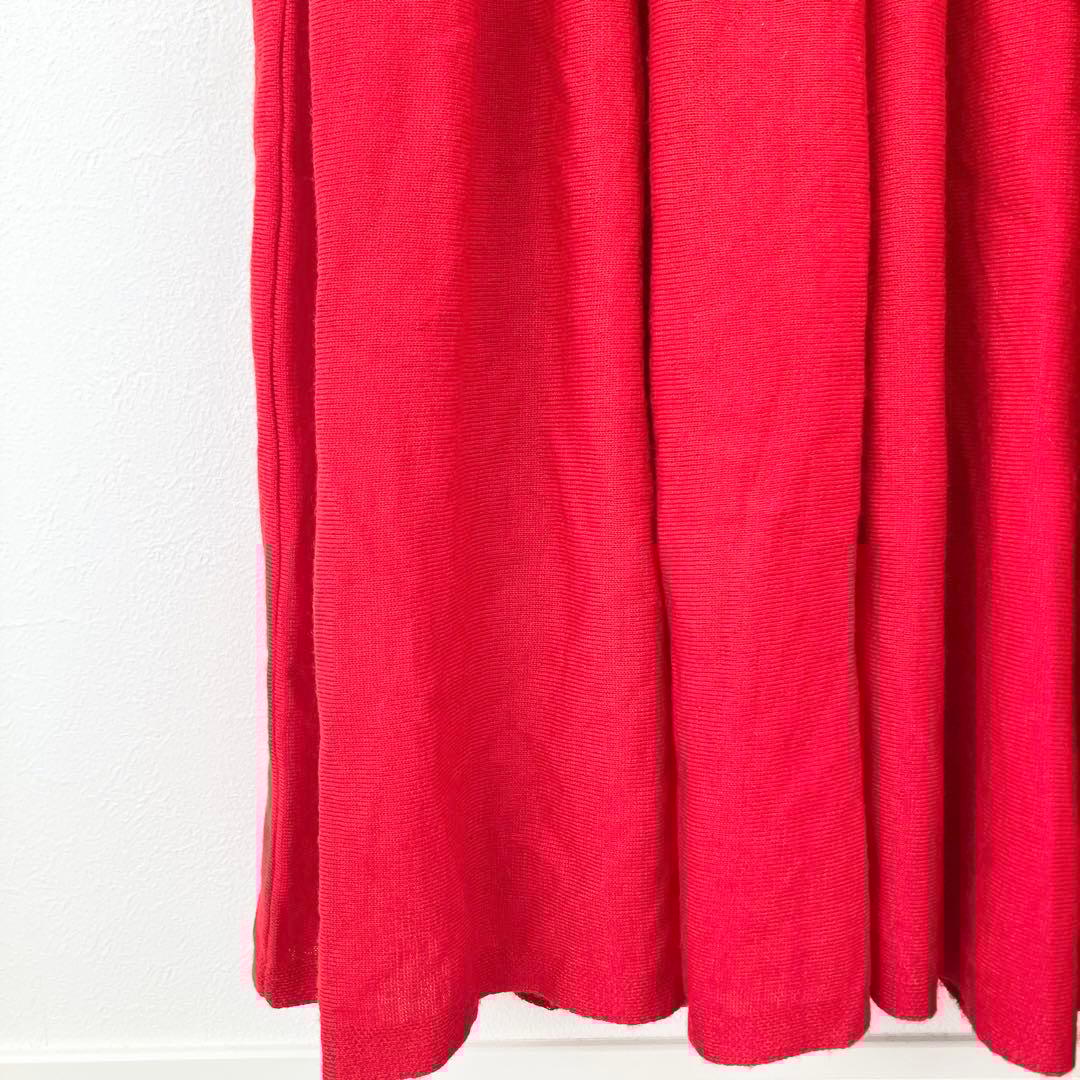 IENA エクストラファインメリノティアードドレス　赤　定価33000円