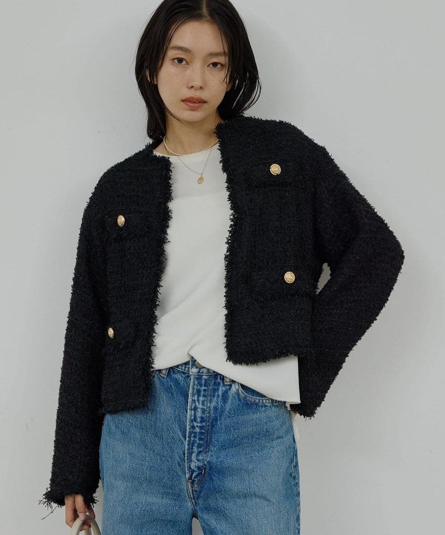 GALLARDAGALANTE 【手洗い可】ツイードショートジャケット