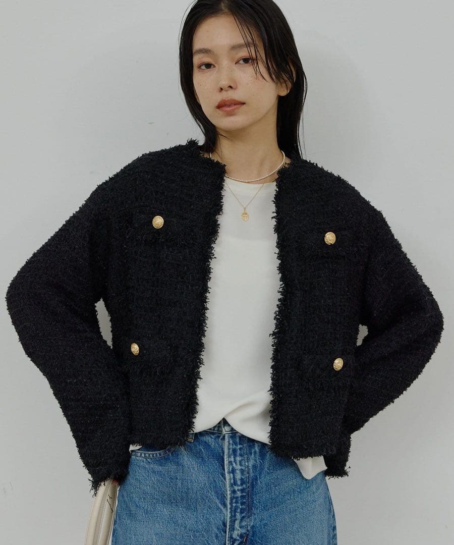 GALLARDAGALANTE 【手洗い可】ツイードショートジャケット