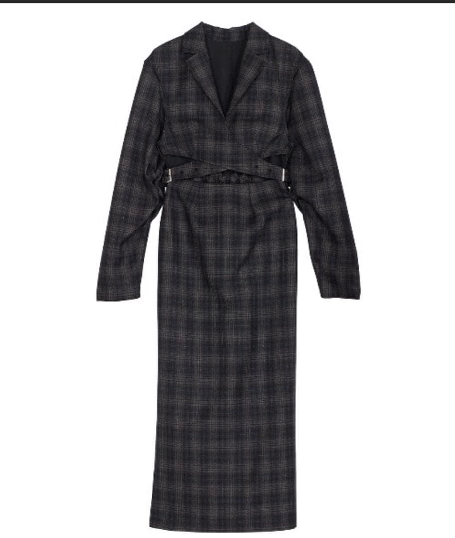 ワンピース Ameri WAIST CROSS CHECK DRESS