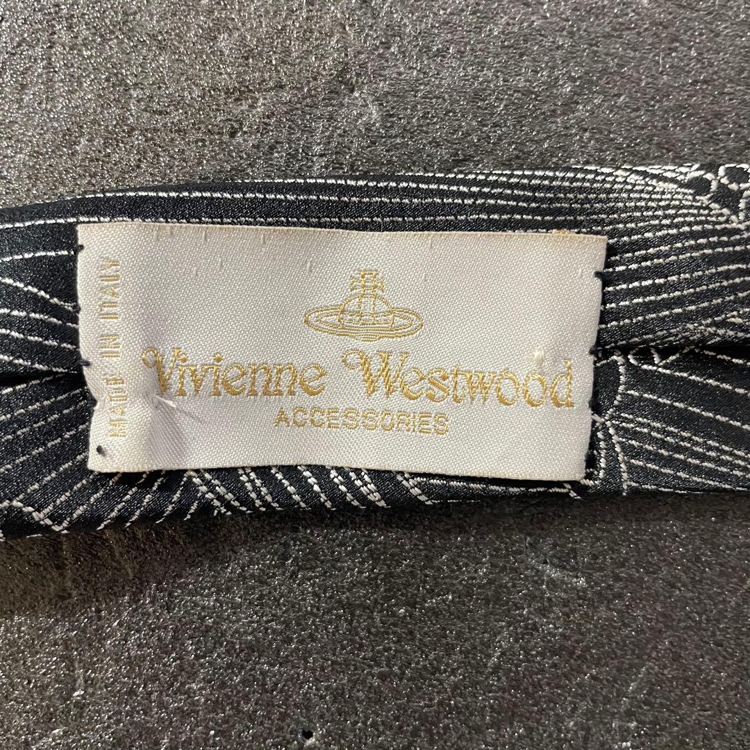 Vivienne Westwoodネクタイオーブ柄 ブラック　シルク　イタリア製