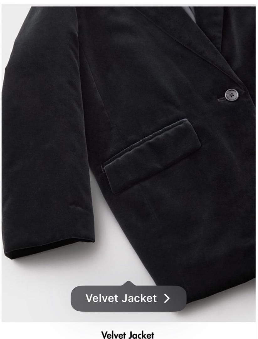 MYWEAKNESS ベルベットジャケット ブラック