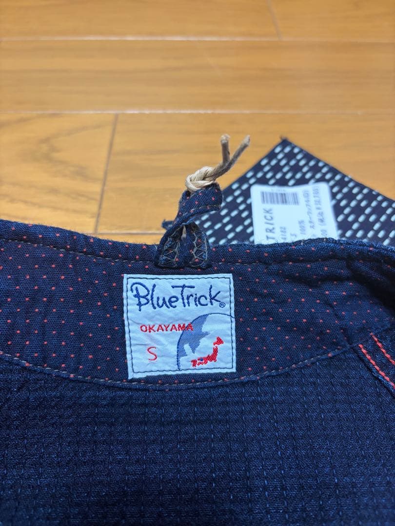 BLUE TRICK ノーカラージャケット スターワッフル インディゴ