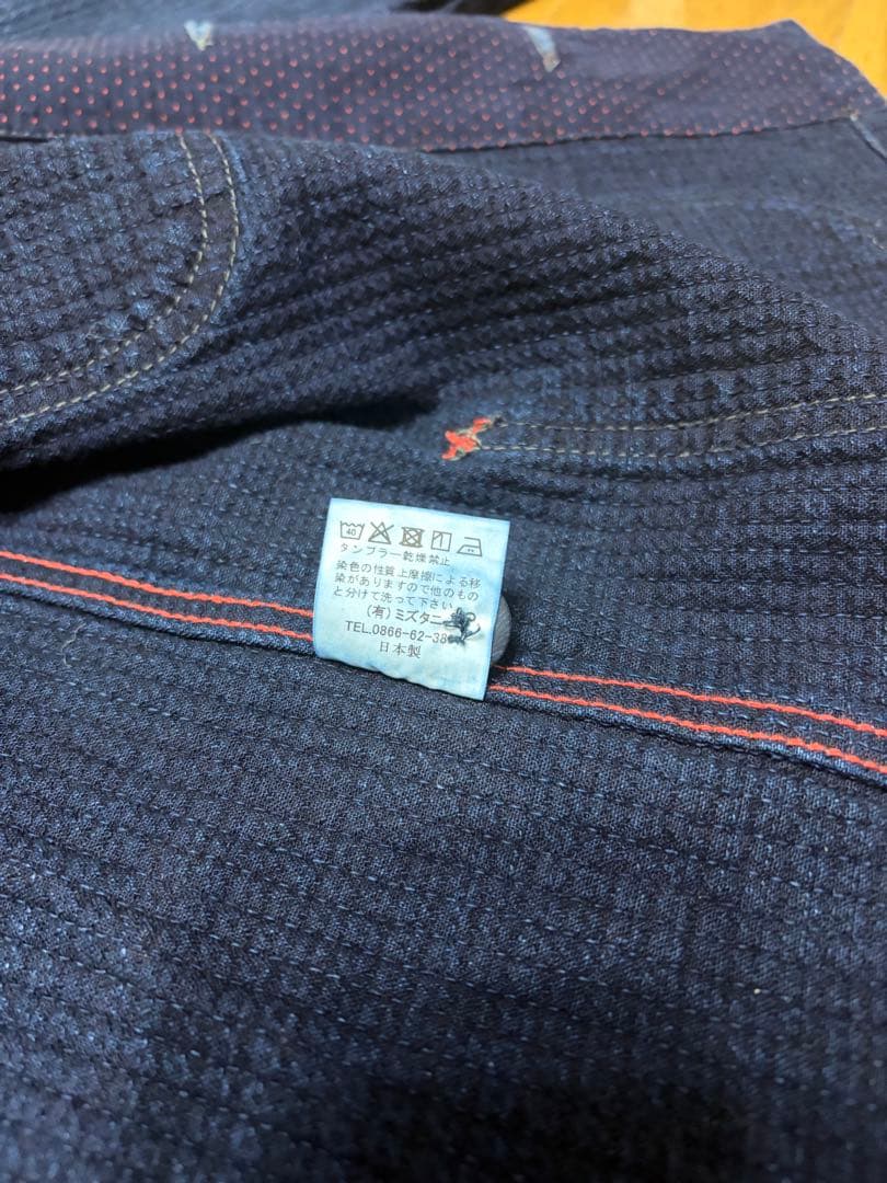 BLUE TRICK ノーカラージャケット スターワッフル インディゴ