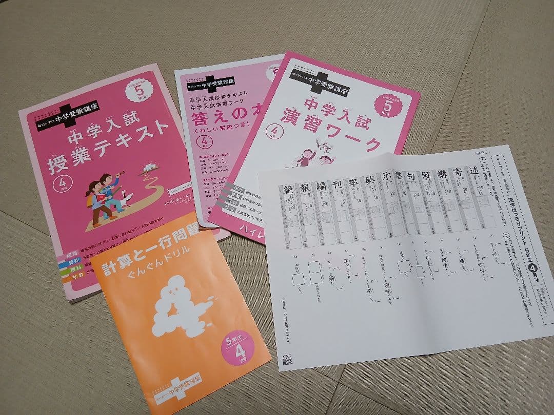 進研ゼミ 考える力プラス 中学受験講座5年生 １年分セット
