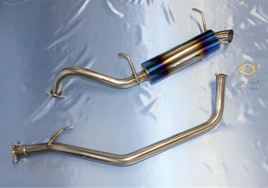 専用ジムニー JB23 マフラー　2ピース仕様 ショートバンパー ブルー