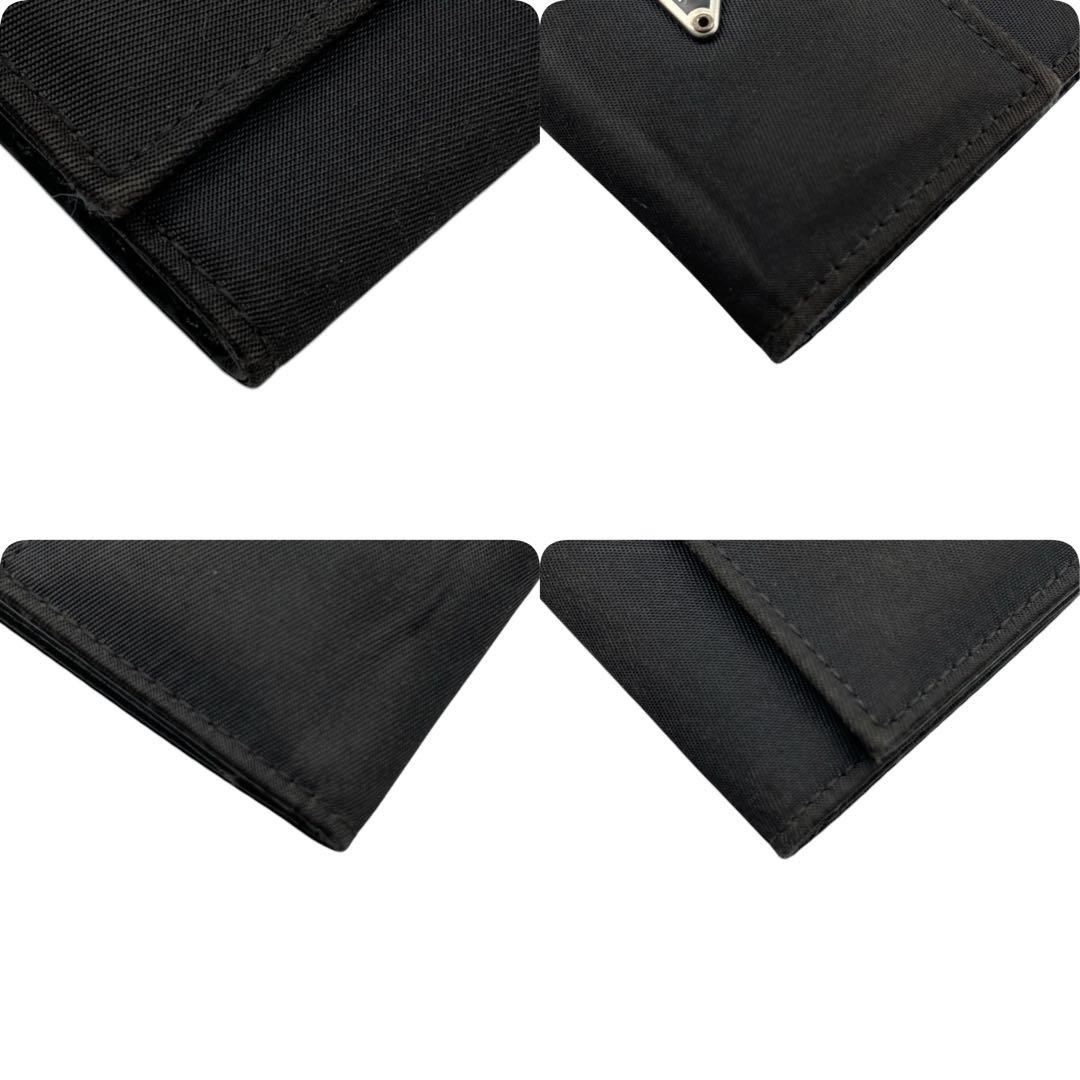 【美品】PRADA プラダ キーケース 黒 リモンタナイロン × サフィアーノ