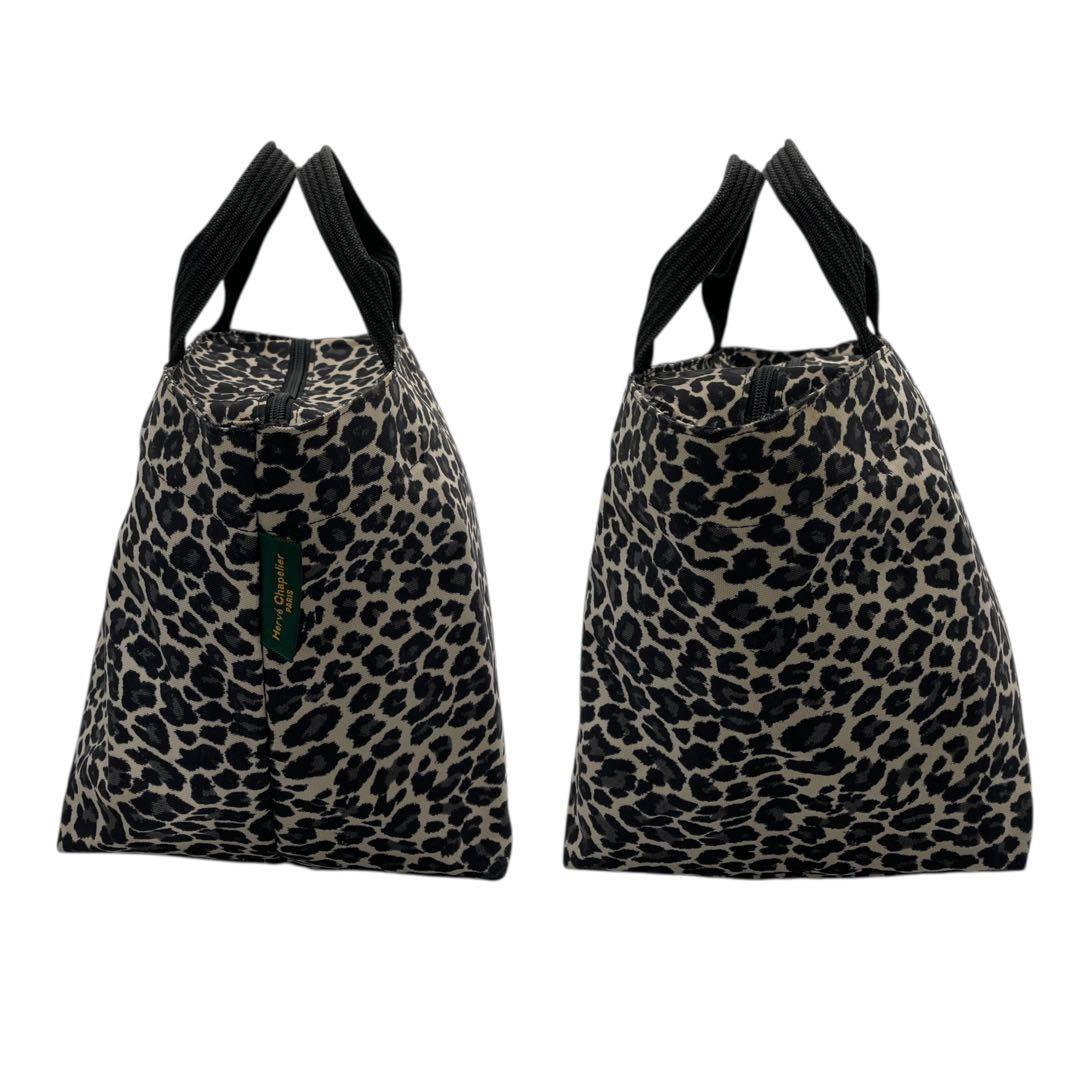 エルベシャプリエ 舟型トートバッグ Mサイズ パンサーブラン レオパード柄