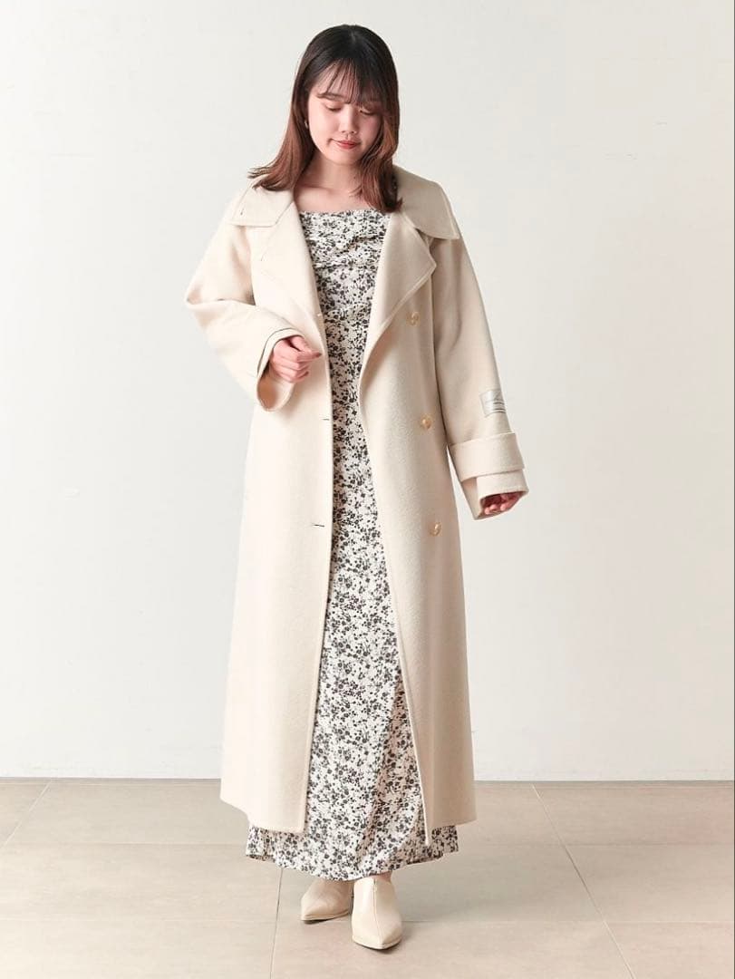 【超美品】snidel / スナイデル ウロコカシミヤロングコート 23AW