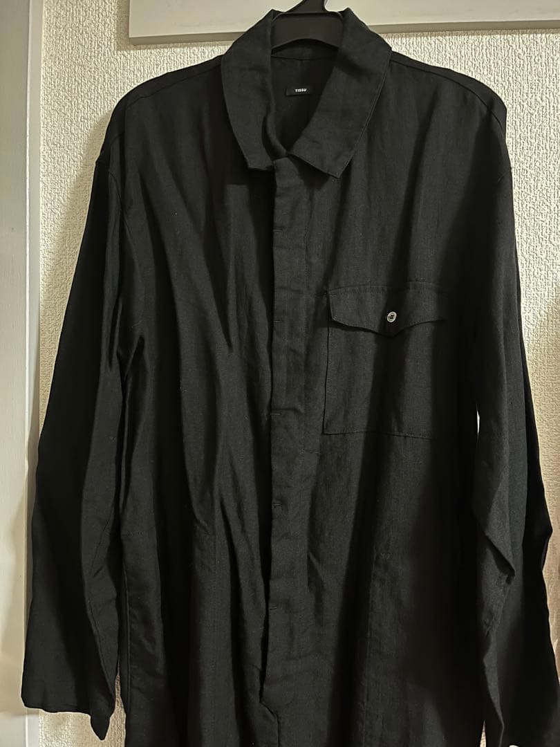 UNIVERSAL TISSU フレンチリネン長袖比翼オールインワン