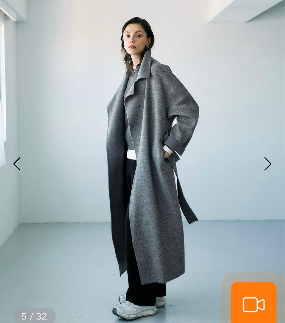 完売商品　N.O.R.C ジーロンウールシルクネップリバーコート