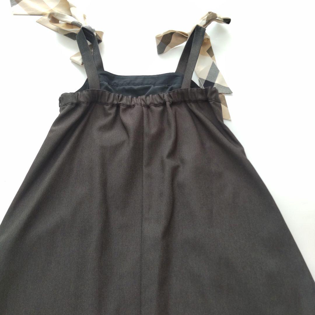 25SS 美品 ブルーレーベルクレストブリッジ ショルダーリボンロングワンピース