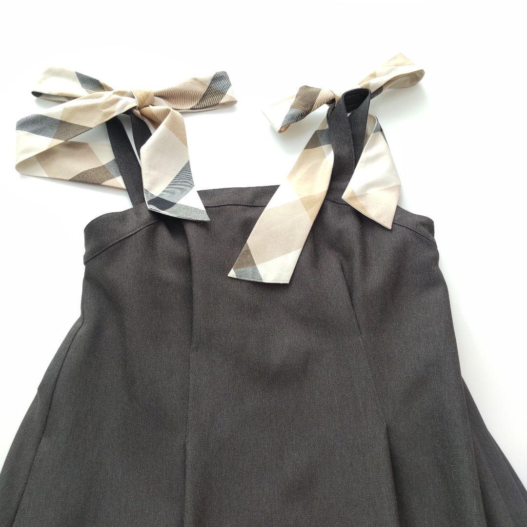 25SS 美品 ブルーレーベルクレストブリッジ ショルダーリボンロングワンピース