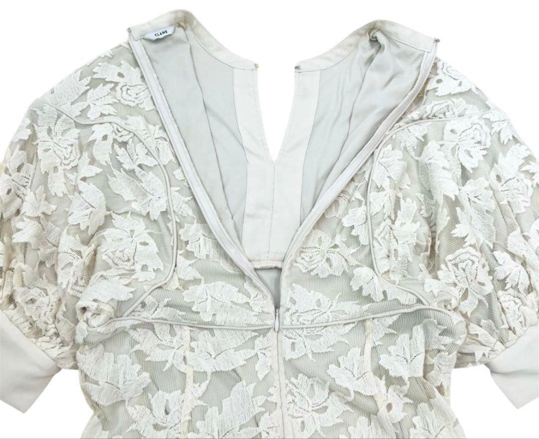 ワンピース CLANE FLORAL EMBLOIDERY LACE ONEPIECE