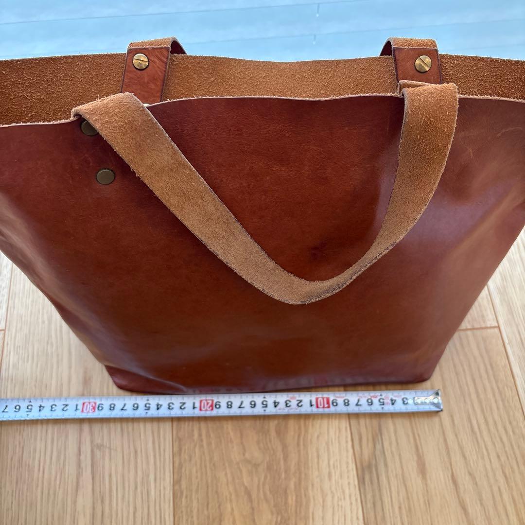 一粒舎　ブラウンレザートートバッグ