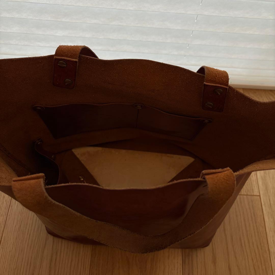 一粒舎　ブラウンレザートートバッグ