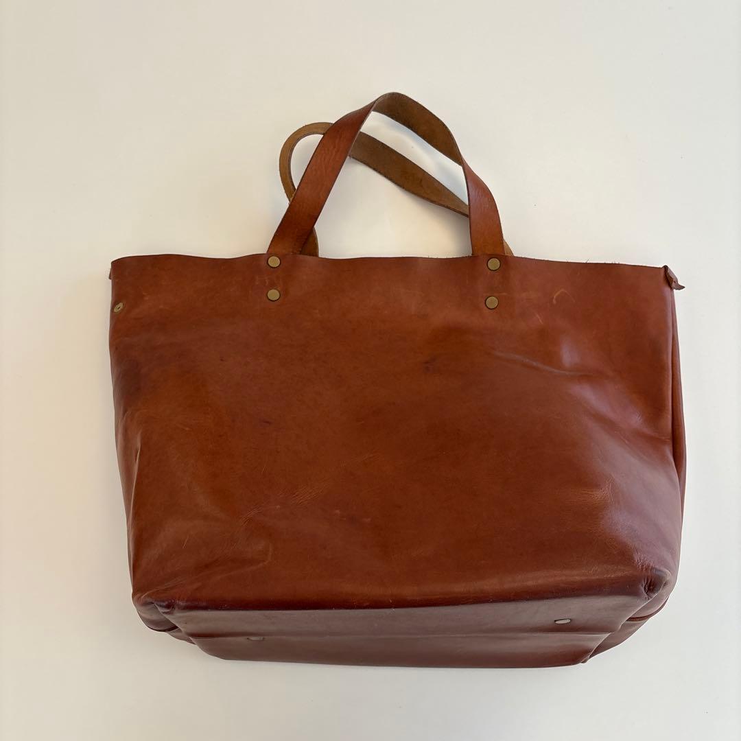 一粒舎　ブラウンレザートートバッグ