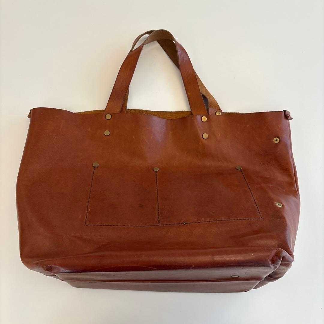 一粒舎　ブラウンレザートートバッグ