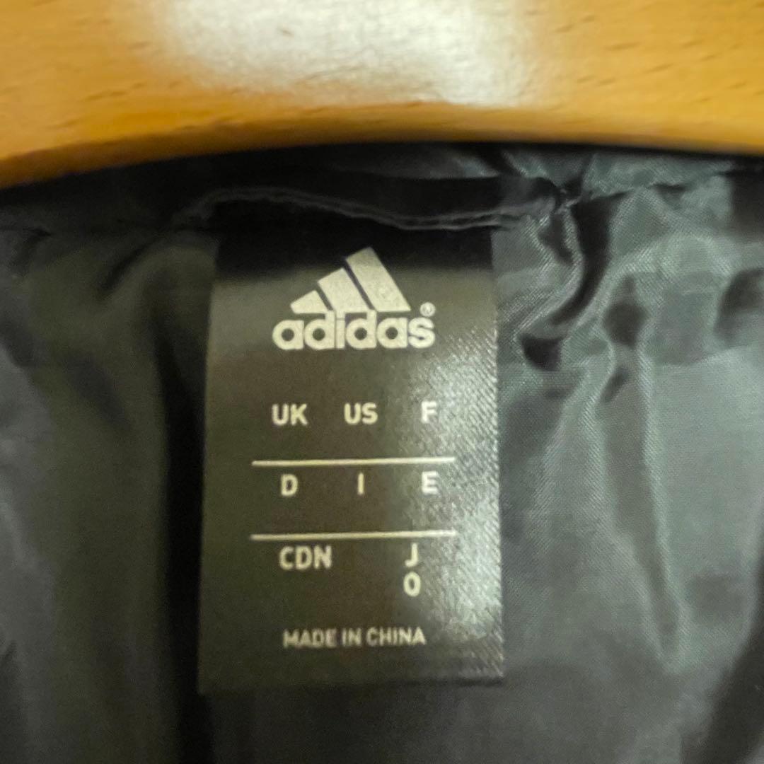 adidas ブラック ダウンコート フード付き O（XL）