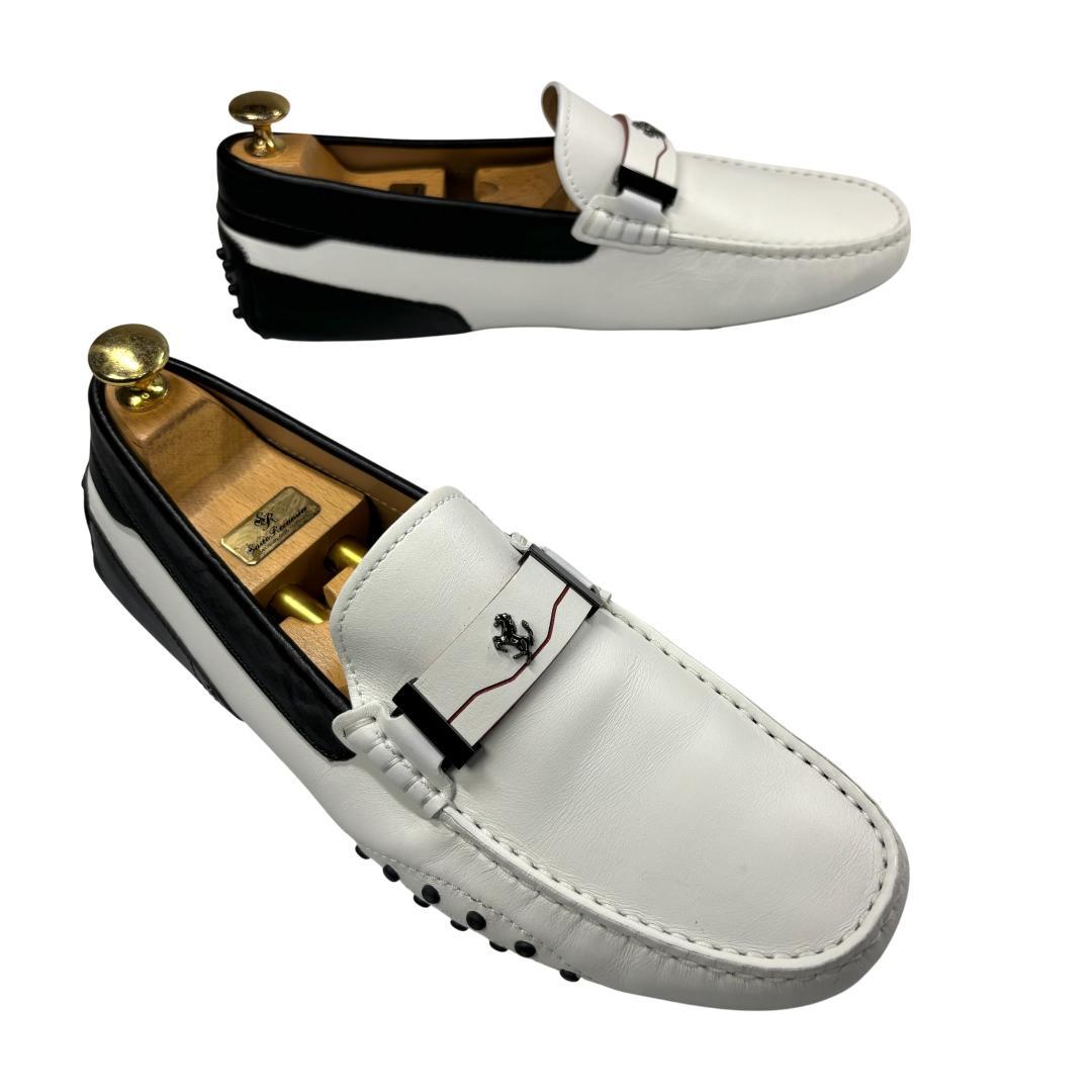 TOD's フェラーリ ドライビングシューズ アイボリー 7 25.5-26cm